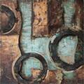 Solid Storage Supplies Primo Mixed Media Hand Painted Iron Wall Sculpture - Revolutions 2 SO2962584